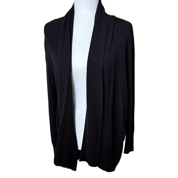 OLIVIA SKY Brown Ribbed Open Knit Cardigan size medium - Picture 1 of 9